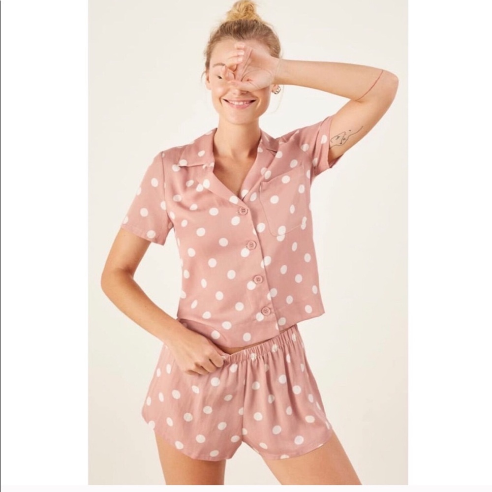 Reformation polka dot PJ Set